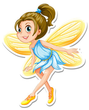 Beautiful fairy cartoon character sticker