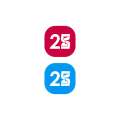 25 hourglass icon logo design