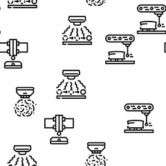 Sensor Electronic Tool Vector Seamless Pattern Thin Line Illustration