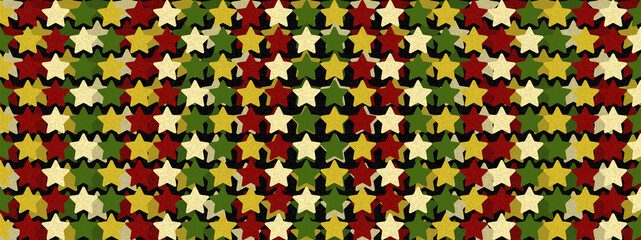 Christmas background. Abstract stars shape with grunge texture background. Modern template. Art pattern design textile, wallpaper, ornament. Retro style. Christmas color theme. Vector illustration.
