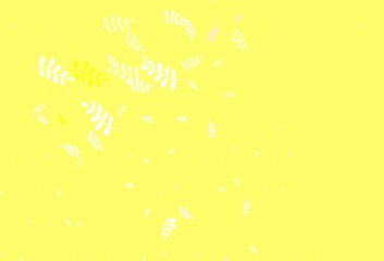 Light Pink, Yellow vector natural background with leaves.