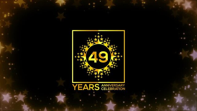 Happy Celebrating of ,  49   Years Anniversary Moments Couple, invitation Mixer Gold color Star logo Videos