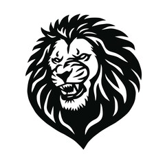 Wild Lion Head Mascot Logo Design Vector
