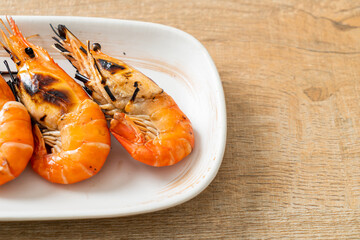 grilled river prawns or shrimps