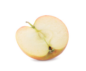 Half of juicy apple on white background