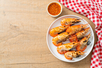 grilled river prawns or shrimps