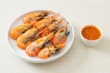 grilled river prawns or shrimps