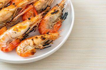 grilled river prawns or shrimps