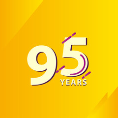 95 Years Anniversary Celebration Vector Template Design Illustration