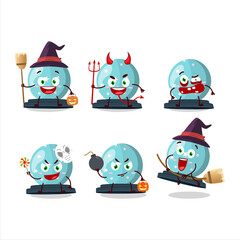 Halloween expression emoticons with cartoon character of magic crystal ball