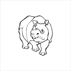 Rhino logo design on white background.