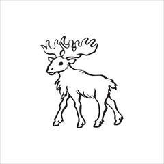 Wild deer animal vector logo.