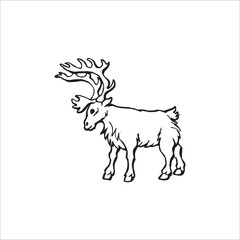 Wild deer animal vector logo.