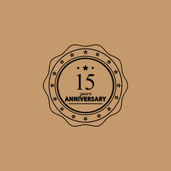 15 Years Anniversary Celebration Vector Template Design Illustration