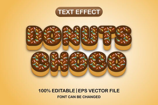 donuts chocho 3d editable text effect