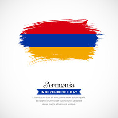Brush stroke concept for Armenia national flag. Abstract hand drawn texture brush background