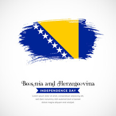 Brush stroke concept for Bosnia and Herzegovina national flag. Abstract hand drawn texture brush background