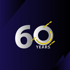 Fototapeta na wymiar 60 Years Anniversary Celebration Vector Template Design Illustration