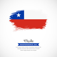 Brush stroke concept for Chile national flag. Abstract hand drawn texture brush background