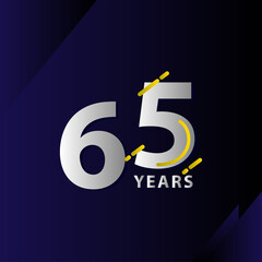 65 Years Anniversary Celebration Vector Template Design Illustration