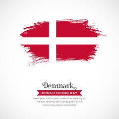 Brush stroke concept for Denmark national flag. Abstract hand drawn texture brush background