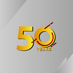 Fototapeta na wymiar 50 Years Anniversary Celebration Vector Template Design Illustration