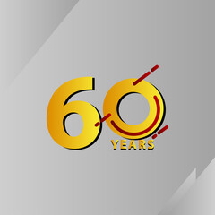Fototapeta na wymiar 60 Years Anniversary Celebration Vector Template Design Illustration