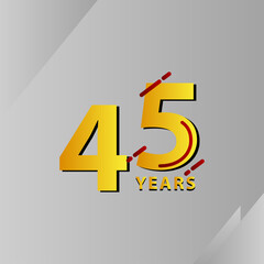 45 Years Anniversary Celebration Vector Template Design Illustration