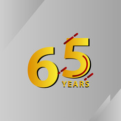 65 Years Anniversary Celebration Vector Template Design Illustration