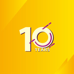 Fototapeta na wymiar 10 Years Anniversary Celebration Vector Template Design Illustration