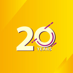 Fototapeta na wymiar 20 Years Anniversary Celebration Vector Template Design Illustration