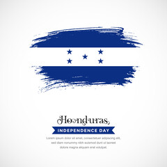 Brush stroke concept for Honduras national flag. Abstract hand drawn texture brush background