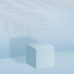 Abstract background with blue color geometric 3d podiums. Vector illustration