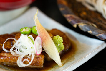 Summer dishes with myoga and other spices
