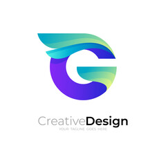Letter G logo and wing design template, G logo