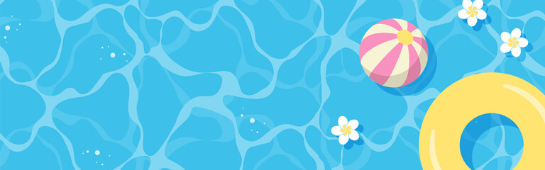 summer vector background with pool illustrations for banners, cards, flyers, social media wallpapers, etc.