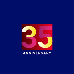 35 Years Anniversary Celebration Vector Template Design Illustration