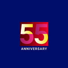 55 Years Anniversary Celebration Vector Template Design Illustration