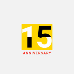15 Years Anniversary Celebration Vector Template Design Illustration