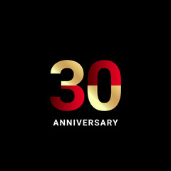 30 Years Anniversary Celebration Vector Template Design Illustration