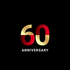 60 Years Anniversary Celebration Vector Template Design Illustration