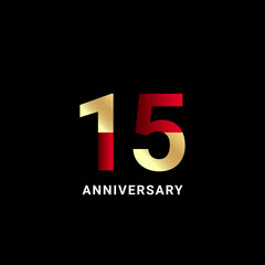 15 Years Anniversary Celebration Vector Template Design Illustration