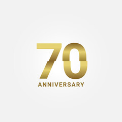 70 Years Anniversary Celebration Vector Template Design Illustration