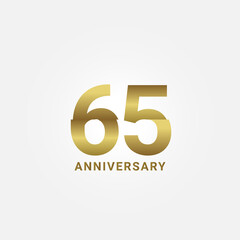 65 Years Anniversary Celebration Vector Template Design Illustration
