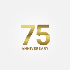 75 Years Anniversary Celebration Vector Template Design Illustration