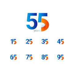 55 Years Anniversary Celebration Vector Template Design Illustration