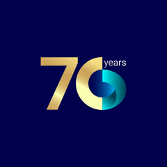 70 Years Anniversary Celebration Vector Template Design Illustration