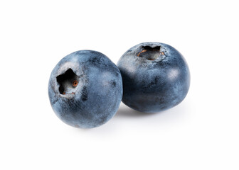 Blueberries on a white background