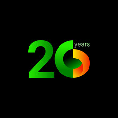 20 Years Anniversary Celebration Vector Template Design Illustration