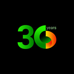 30 Years Anniversary Celebration Vector Template Design Illustration